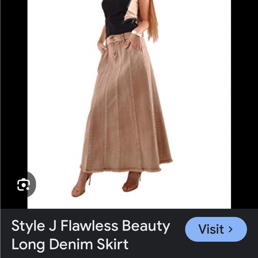 Elegant Tan A-Line Skirt New no slits